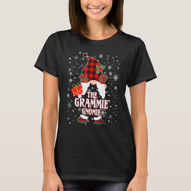 T-shirt Grammie Gnome Buffalo Plaid Matching Family Christ (Devant)