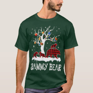 T-shirt Grammy Bear Christmas Pajama Red Plaid Buffalo Fam