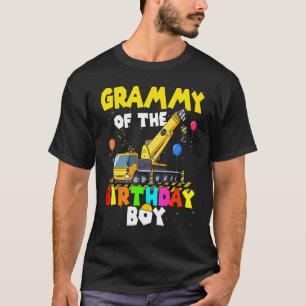 T-shirt Grammy De L'Anniversaire Boy Crane Camion Famille 