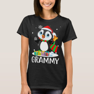 T-shirt Grammy Penguins Santa Hat Funny Noël Matching
