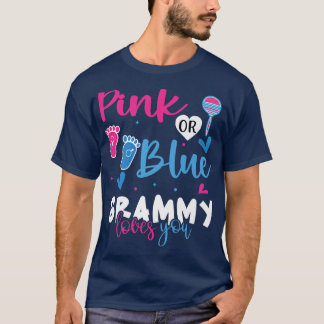 T-shirt Grammy rose ou bleu vous aime Bébé Genre Révéler P