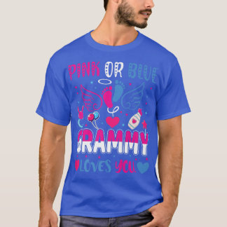 T-shirt Grammy rose ou bleu vous aime Bébé Genre Révéler P