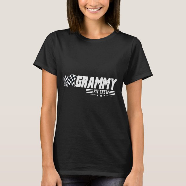 T-shirt Grammy T Crew Race Car Birthday Family Racing  (Devant)