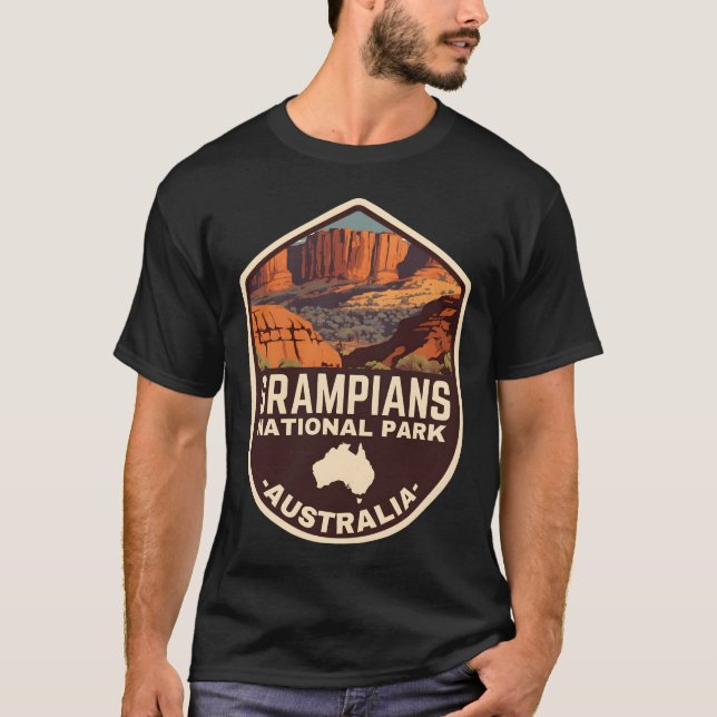 T-shirt Grampians � l'horizon sans fin de l'Australie (Devant)