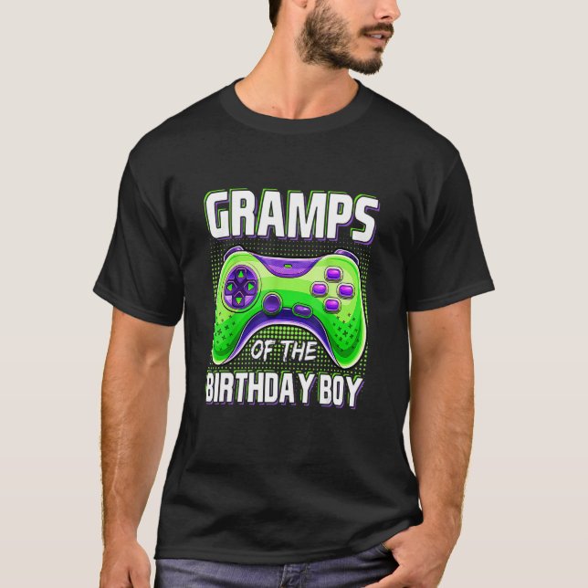 T-shirt Gramps of the Birthday Boy Matching Family Vidéo G (Devant)