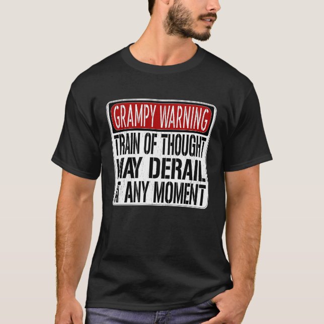 T-shirt Grampy Warning Sign  Grandpa Memory Joke (Devant)