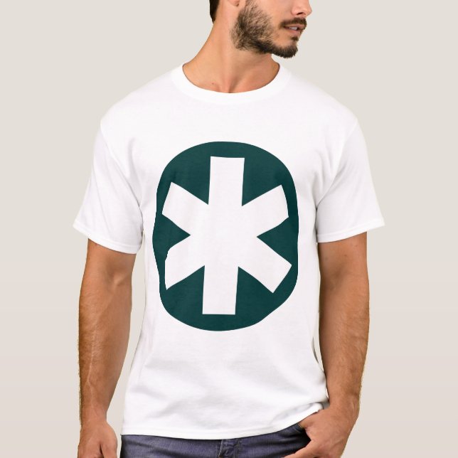 T-shirt Grand Asterisk - Vert foncé et blanc (Devant)