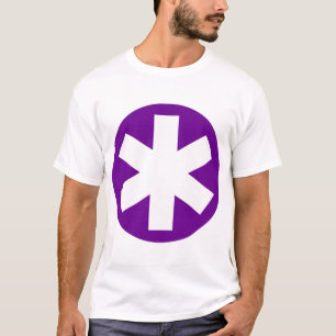 T-shirt Grand astérisque - Deep Purple et blanc