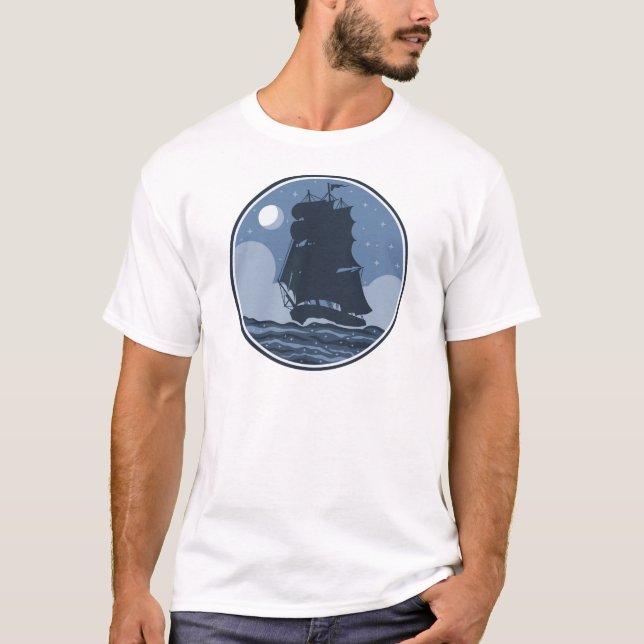 T-shirt Grand bateau naviguant en mer ouverte (Devant)