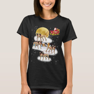 T-shirt Grand Chien Danse Lumière Arbre de rennes de Noël
