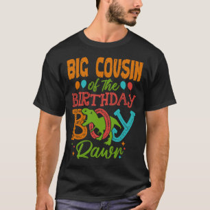 T-shirt GRAND COUSIN De L'Anniversaire Garçon Rawr Dinosau