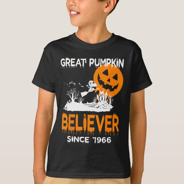 T-shirt Grand Croyant Citrouille Halloween Graphisme amusa (Devant)