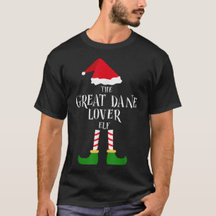 T-shirt Grand Dane Amoureux des chiens Elf Noël Pyjama Cor