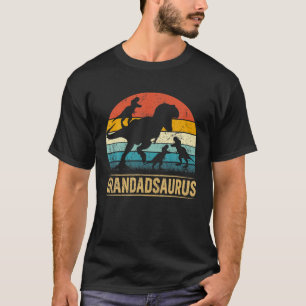 T-shirt Grand Dinosaure T Rex Grandadsaurus 3 Enfants Père