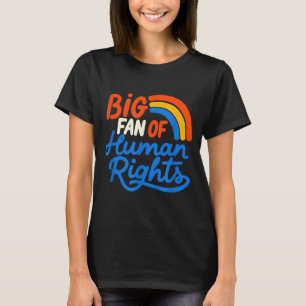 T-shirt Grand fan des droits de l'homme - arc-en-ciel rétr