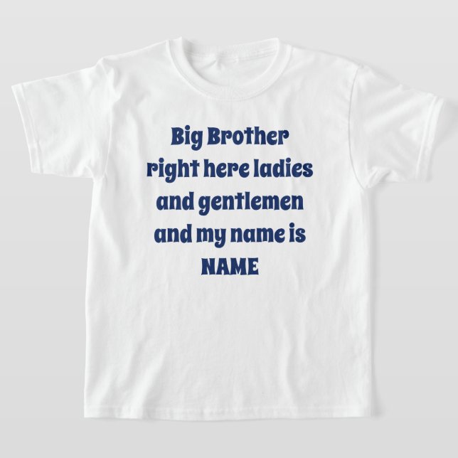 T-shirt Grand Frère Nom Personnalisé – Design Famille Gras (Poser)