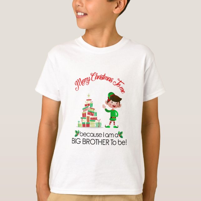 T-shirt Grand frère pour annoncer la grossesse de Noël (Devant)