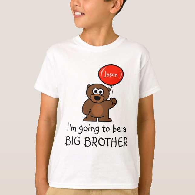 T-shirt grand frère pour frère | Ours en peluche (Devant)