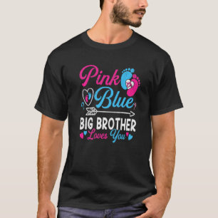 T-shirt Grand Frère Rose Ou Bleu Vous Aime Drôle Bébé Gend