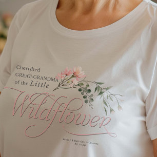 T-shirt Grand-grand-mère petite Fleur sauvage bébé fille d