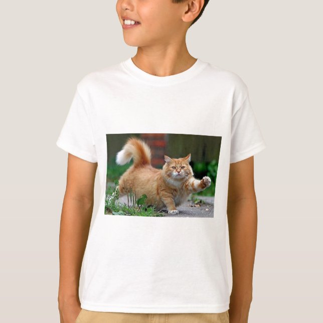 T-shirt Grand gros chat orange (Devant)