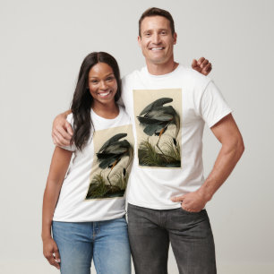 T-shirt Grand héron bleu des oiseaux d'Amérique d'Audubon