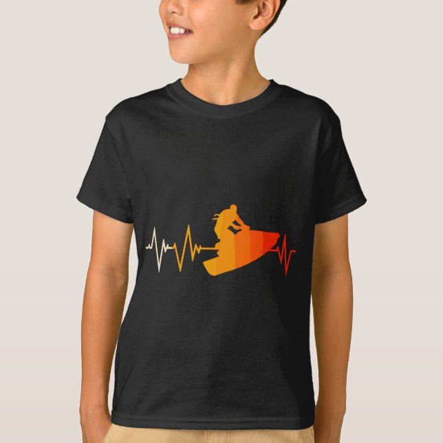 T-shirt Grand Jet Ski Heartbeat Jet Ski Driver PWC Motorsp (Devant)