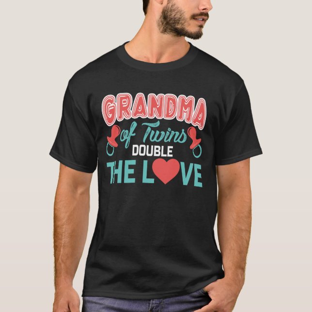 T-shirt Grand-maman des jumeaux, le double l'amour, (Devant)