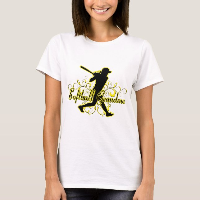 T-shirt Grand-maman du base-ball (silhouette) .png (Devant)