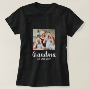 T-shirt Grand-mère a établi une photo de script blanc
