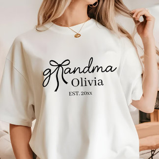 T-shirt Grand-mère à noeud coquette moderne