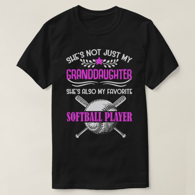 T-shirt Grand-mère aime le softball jouer Grandgirl (Design devant)