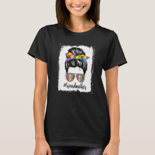 T-shirt Grand-mère Autisme Blond Décoloré Chignon Débraill