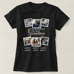 T-shirt Grand-mère avec les noms et photos des petits-enf