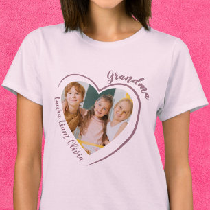 T-shirt Grand-mère avec petits-enfants Noms le coeur et la