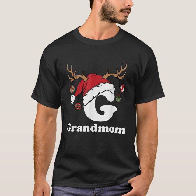 T-shirt Grand-mère Claus Santa Hat Reindeer Red Plaid Matc (Devant)
