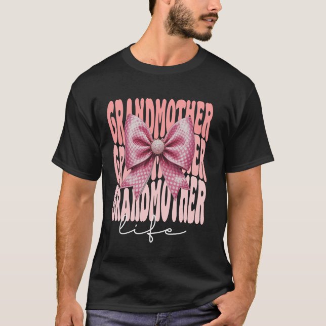 T-shirt Grand-mère Coquette Bow rose mignonne grand-mère m (Devant)