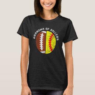 T-shirt Grand-Mère De Ballon Football Softball Grand-Mère