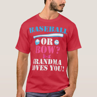 T-shirt Grand-mère de baseball ou de bow vous aime Révélat