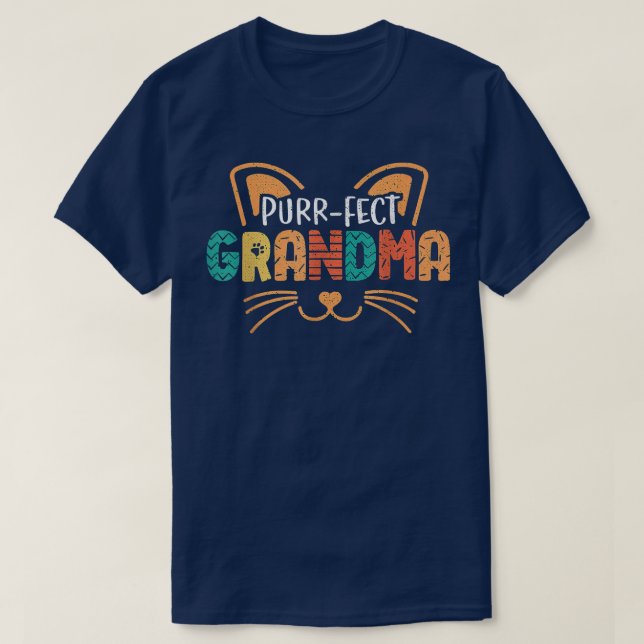 T-shirt Grand-mère de chats Purrffect  (Design devant)