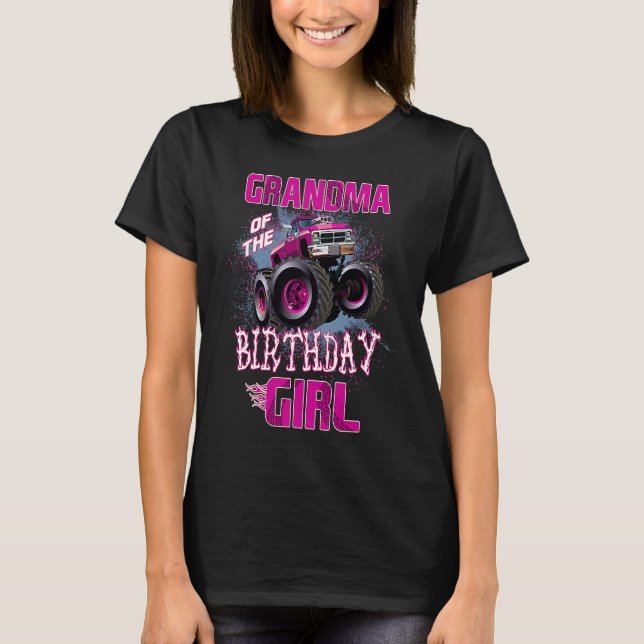 T-shirt Grand-mère de la fille anniversaire Monster Camion (Devant)