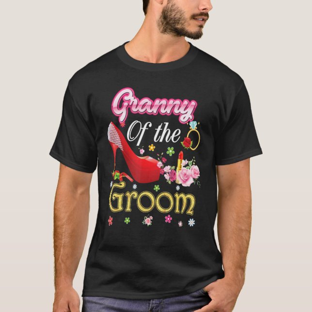 T-shirt Grand-Mère De La Salle Joyeuse Chaussure Rose Fleu (Devant)
