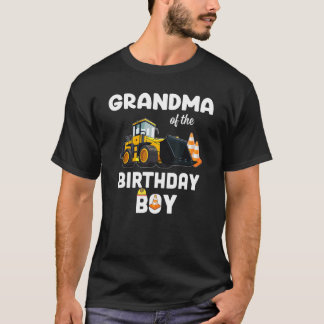 T-shirt Grand-mère de l'anniversaire Boy Construction Fami