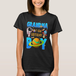 T-shirt Grand-Mère De L'Anniversaire Garçon Astronaut Thèm