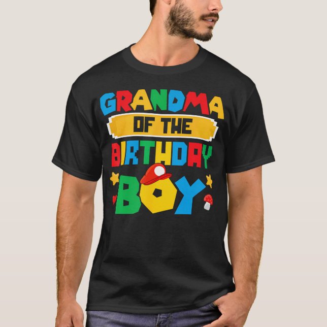 T-shirt Grand-Mère De L'Anniversaire Jeu Jeu Jeu Famille M (Devant)