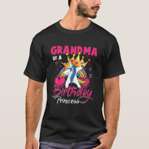 T-shirt Grand-Mère De L'Anniversaire Princesse Unicorn Dab