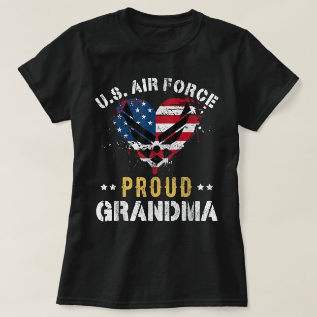 T-shirt Grand-mère de l'armée de l'air américaine Drapeau (Design devant)