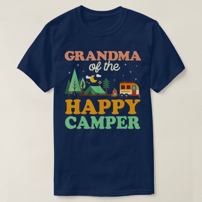 T-shirt Grand-Mère De L'Happy Camper Femmes 1ère Camping A (Design devant)