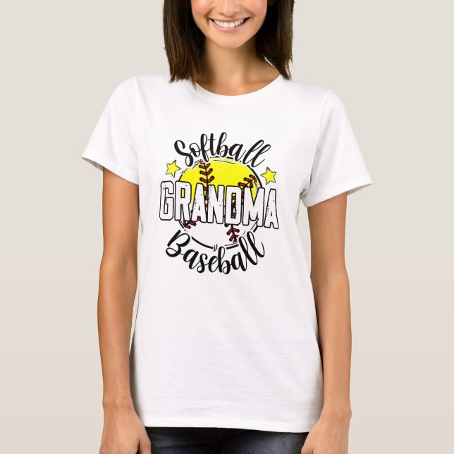 T-shirt Grand-mère de softball de baseball (Devant)