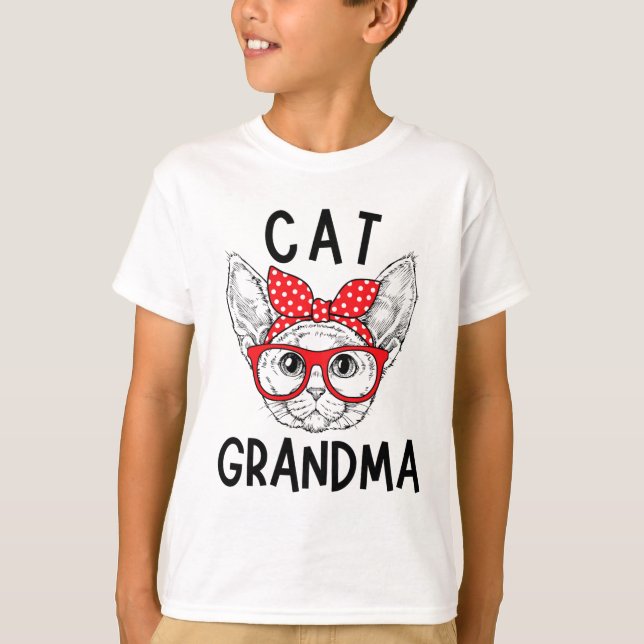 T-shirt Grand-mère Devon Rex Amoureux de les chats Chat Na (Devant)